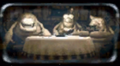 A screenshot of three cut ghosts, set to appear in the Parlor, on the Ghost Portrificationizer. This screenshot is from a three second clip that was seen in Space World 2000.