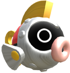 Rendered model of a Mecha Cheep in Mario Kart 8.