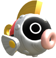 Rendered model of a Mecha Cheep in Mario Kart 8.