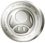 My Nintendo Platinum Point coin, with a Mushroom design