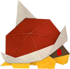 An origami Spike Top from Paper Mario: The Origami King.