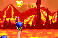 The location of the DK Coin in Red-Hot Ride in the Game Boy Advance version