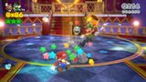 Mario ground pounding Luigi in Switch Scramble Circus.