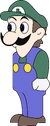 The artwork of Luigi used for the "Weegee" meme. For the List of references on the Internet page.