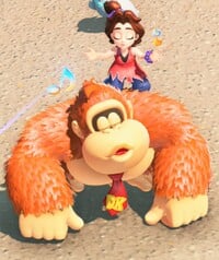 Pauline using her Make music ability in Donkey Kong Bananza.