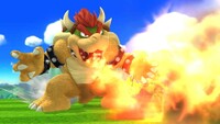 Bowser using his Fire Breath in Super Smash Bros. for Wii U
