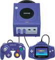 GBA and GameCube controller connected to the GameCube