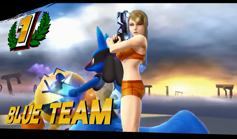 File:Lucario appears in the Victory Screen SSB for Wii U Glitch.png