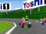 Luigi, Peach and Toad racing on this course in the Japanese demo movie.