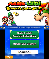 The game mode of Mario & Luigi: Bowser's Inside Story + Bowser Jr.'s Journey.