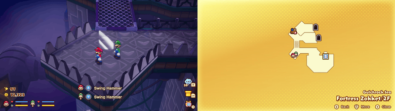 First Hidden Block in Fortress Zokket from Mario & Luigi: Brothership