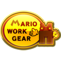 A Mario Work Gear gold badge from Mario Kart Tour