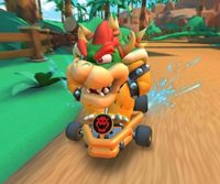 Thumbnail of the Bowser Cup challenge from the Ice Tour; a Time Trial challenge set on GCN Dino Dino Jungle R (reused as the Lemmy Cup's bonus challenge in the 2021 Halloween Tour)