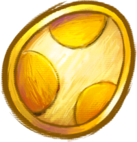 Artwork of a medal, from Yoshi's New Island.