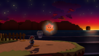 The first sighting of the Orange Big Paint Star in Paper Mario: Color Splash