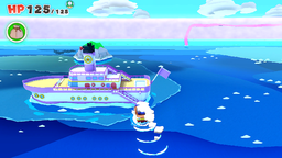 The Princess Peach cruise ship in Paper Mario: The Origami King