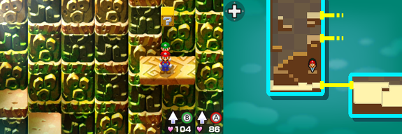 Block 32 in Plack Beach of Mario & Luigi: Bowser's Inside Story + Bowser Jr.'s Journey.