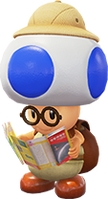 Artwork of Hint Toad from Super Mario Odyssey.