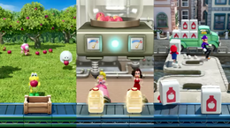 The apple juice minigame in Super Mario Party Jamboree