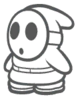 A color-drained Shy Guy