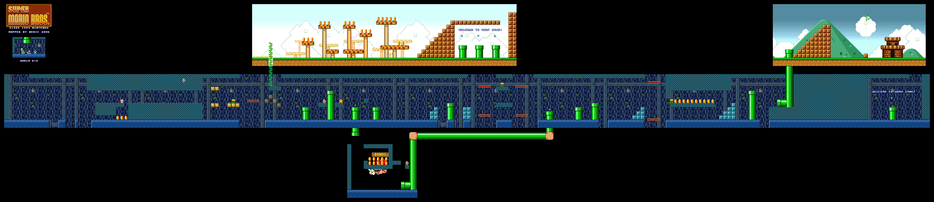 Map of World 4-2 (Super Mario All-Stars version)