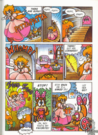 Princess Toadstool, threatening to tear-up Wendy's favorite dress, much to Wendy's horror.