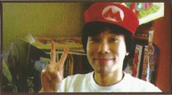 Yukio Sawada with a Mario cap
