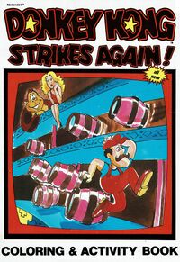 Cover of a 1983 issue of Donkey Kong: Strikes Again!: Coloring & Activity Book.