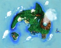 A scan of Delfino Isle's map from Super Mario Sunshine