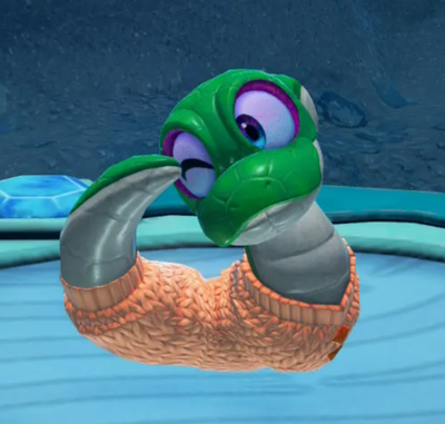 A Snake (Donkey Kong Bananza) after being high-fived