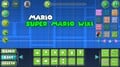 The "Super Mario 256" font (referred to in-game as "Font 11") being used in the level editor.