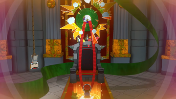 Mario using the 1,000-Fold Arms move on the Green Streamer.