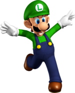 Luigi artwork from Super Mario 64 DS