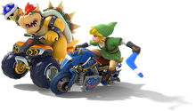 Artwork of Bowser and Link from Mario Kart 8 Deluxe