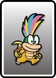 The fully painted Lemmy Card in Paper Mario: Color Splash.