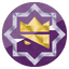 The seal applied to protect Paper Macho Soldiers, featuring King Olly's insignia, in Paper Mario: The Origami King.