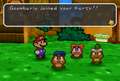 Goombario joins Mario's party first.