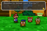 Goombario joining Mario's party