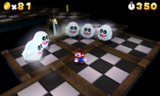 Mario encounters Peepas.
