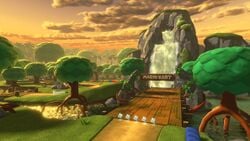 In-Game screenshot of GBA Riverside Park as part of the Mario Kart 8 Deluxe – Booster Course Pass