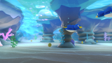 View of the underwater section of 3DS Rosalina's Ice World