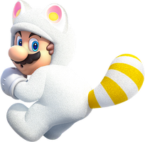 White Tanooki Mario from Mario Kart Tour