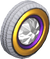 The Ring7_WhiteGold tires from Mario Kart Tour