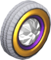 The Ring7_WhiteGold tires from Mario Kart Tour