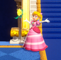 A pose Stella and Peach do if the player does not immediately move after Peach has slid down a staircase
