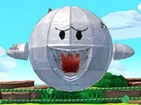 A Paper Macho Boo from Paper Mario: The Origami King.
