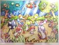 A rare jigsaw puzzle based on Super Mario World 2: Yoshi's Island, titled Yossy & Baby (note that Yossy was how Yoshi's name was romanized in Japan at the time)