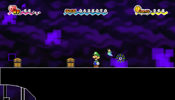 First two treasure chests in Castle Bleck Entry of Super Paper Mario.