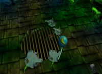 A blue Banana Balloon in Creepy Castle.