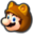 Tanooki Mario's head icon in Mario Kart 8 Deluxe.